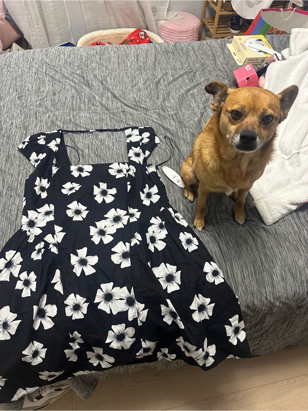 Black & White Floral Dress - Stylish Apparel